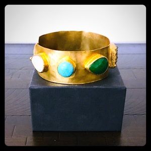 Gold Colored Bracelet Multiple Stones